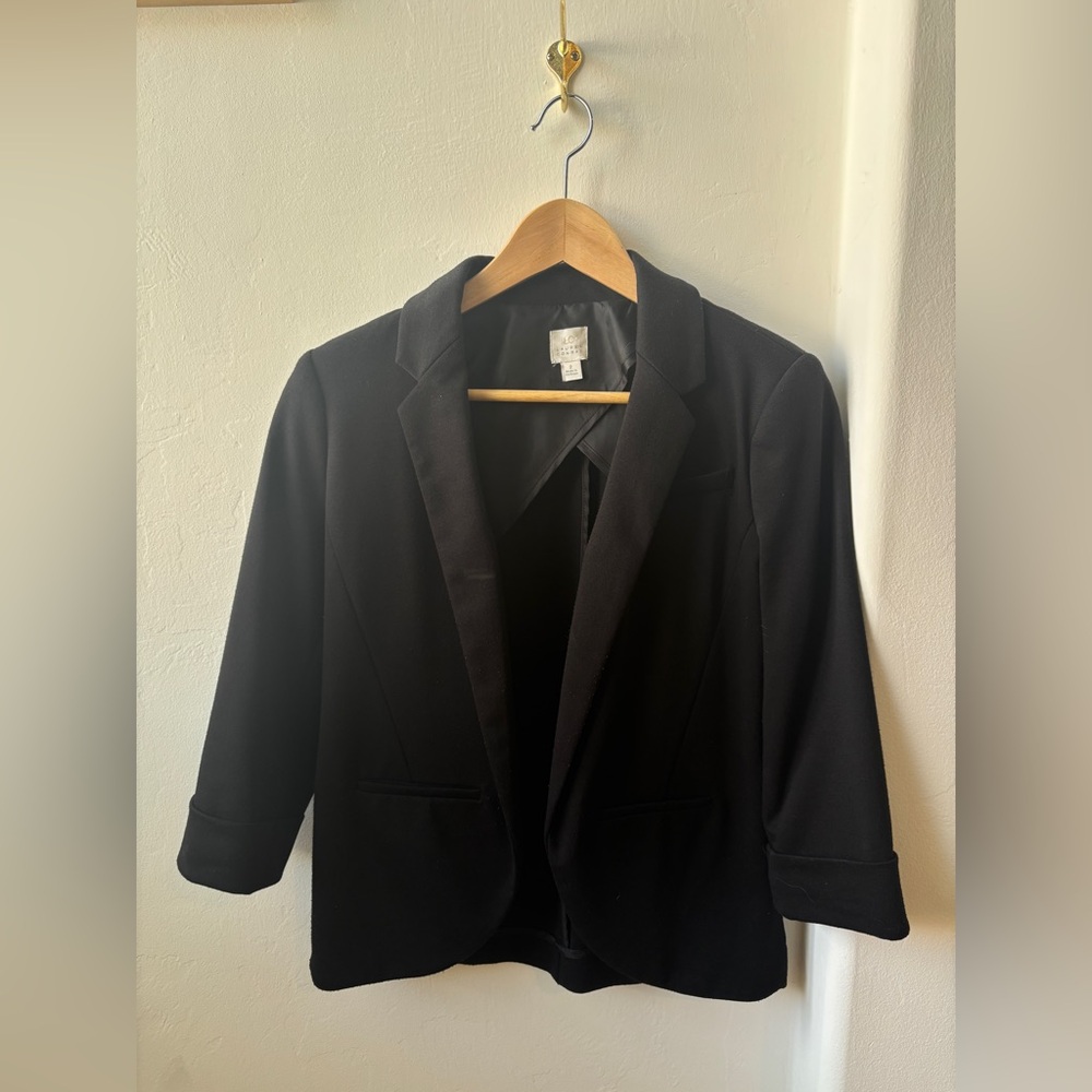 LC Lauren Conrad Classic Black Blazer with Cuffed Sleeves Size 2